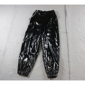 I.AM.GIA Pants M Black Coated PVC Cobain Cargo Chain Link High Waist Goth Punk